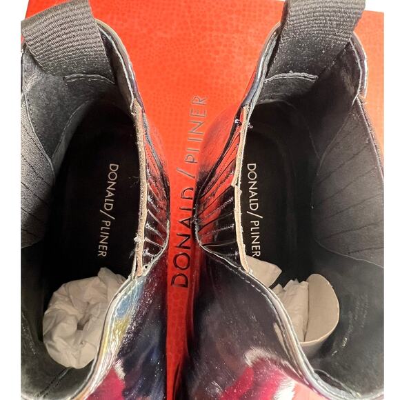 Donald Pliner Milann Black Patent Iridescent Studded Leather Ankle Booties W 7.5 - Picture 9 of 13